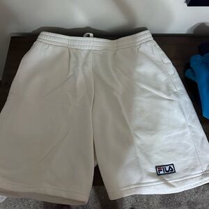 Fila Men's Cream Athletic Shorts